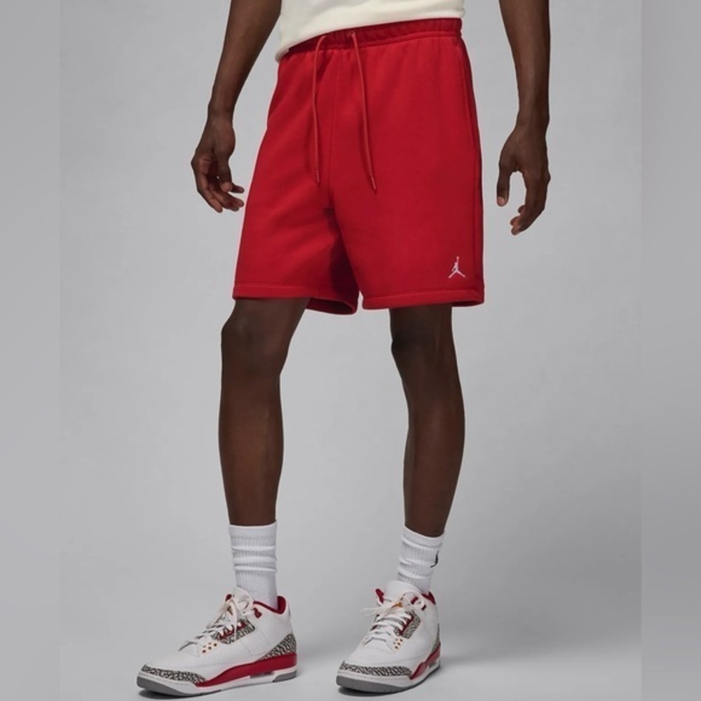 Jordan Essentials Men’s Fleece Shorts Red Size Medium